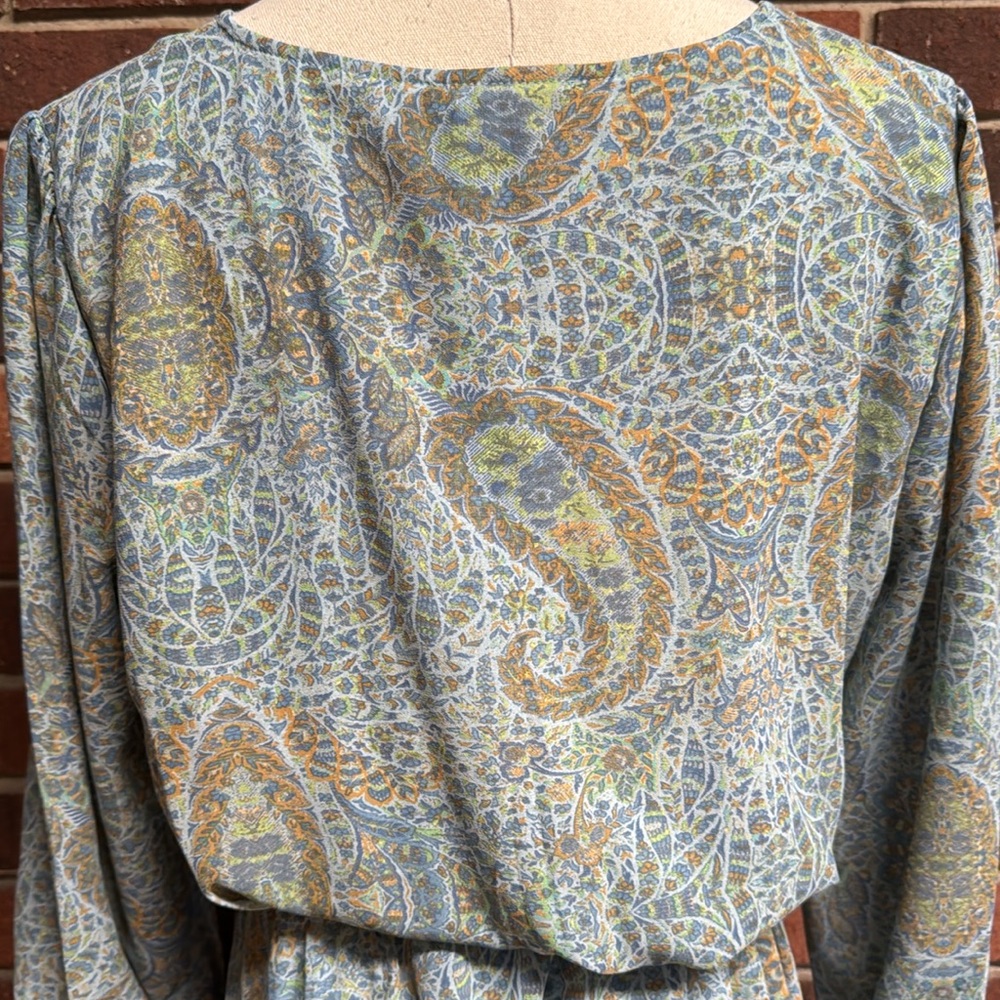 Jane & Delancey Blue Paisley Print Dress Size Medium - Picture 6 of 13